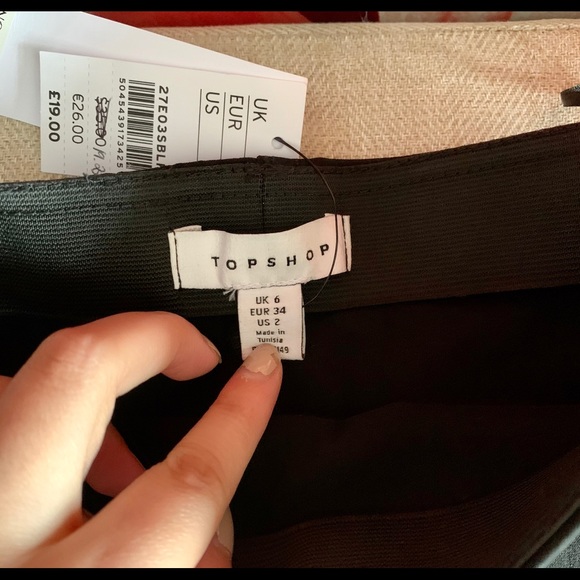 Topshop black notched mini skirt NEW - Picture 4 of 7
